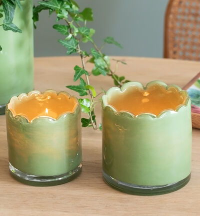 Bølge telysholder grønn Bølge telysholder grønn